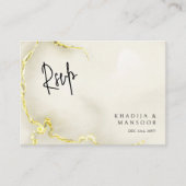 豪華な金ゴールド大理石テクスチャQRコードウェディングRSVP エンクロージャーカード (正面)