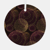 豪華な金ゴールド幾何学的プリント ガラスオーナメント (裏面)