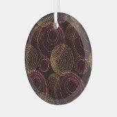 豪華な金ゴールド幾何学的プリント ガラスオーナメント (正面左)