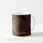 豪華な金ゴールド幾何学的プリント コーヒーマグカップ (正面右)