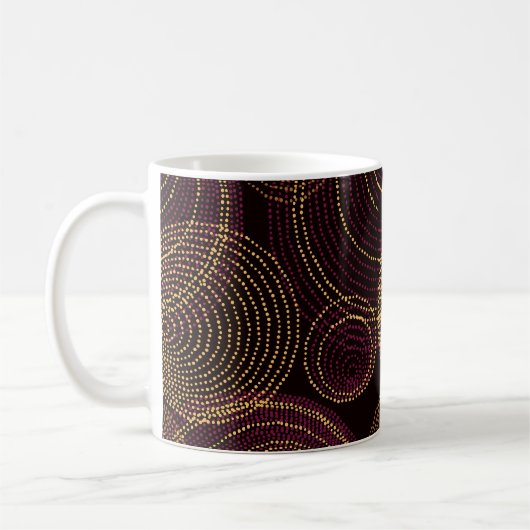 豪華な金ゴールド幾何学的プリント コーヒーマグカップ (左)