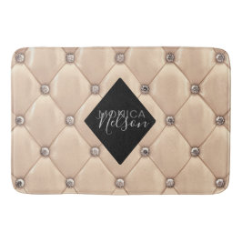 豪華な金ゴールド房付きモノグラム バスマット