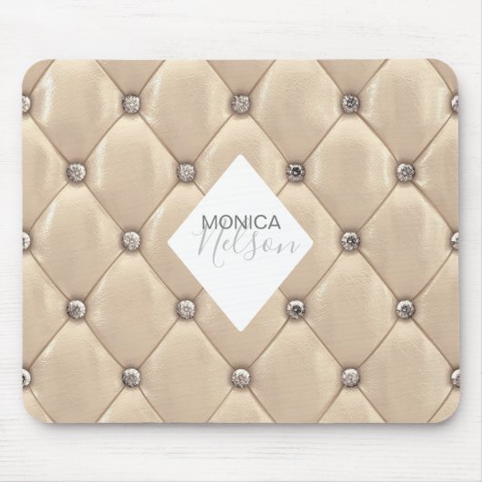 豪華な金ゴールド房付きモノグラム マウスパッド (正面)