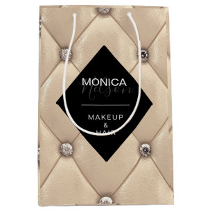 豪華な金ゴールド房付きモノグラム ミディアムペーパーバッグ