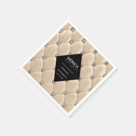 豪華な金ゴールド房状ブライダルシャワー スタンダードカクテルナプキン (角)