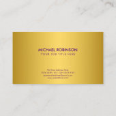 豪華な金ゴールド王室のエンブレム |紫のイニシャル 名刺 (裏面)