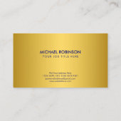 豪華な金ゴールド王室のエンブレム |青のイニシャル 名刺 (裏面)