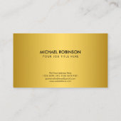 豪華な金ゴールド王室のエンブレム |黒のイニシャル 名刺 (裏面)