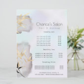 豪華な金ゴールド竹サロン価格カード メニュー (スタンド正面)