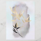 豪華な金ゴールド竹サロン価格カード メニュー (裏面)