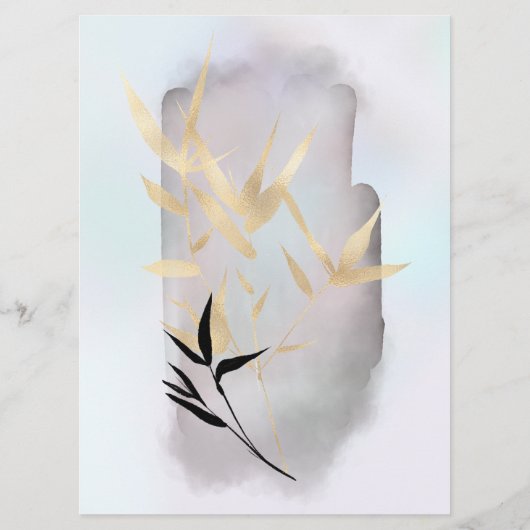 豪華な金ゴールド竹サロン価格カード メニュー (裏面)