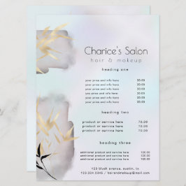 豪華な金ゴールド竹サロン価格カード メニュー