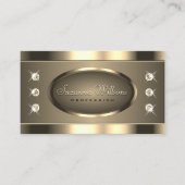 豪華な金ゴールド茶色と宝石QRコードと写真 名刺 (正面)