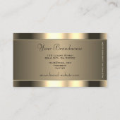 豪華な金ゴールド茶色の楕円形とストラスストーン 名刺 (裏面)