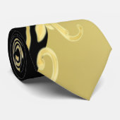 豪華な金ゴールド装飾で金ゴールドと黒の背景 ネクタイ (ロール)
