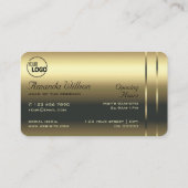 豪華な金ゴールド装飾光沢のあるダイヤモンドとロゴ 名刺 (裏面)