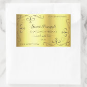 豪華な金ゴールド製品ラベル華美コー縁どナー 長方形シール (バッグ)