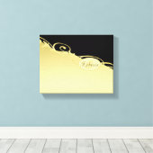 豪華な金ゴールド金ゴールド&ブラックに装飾モノグラム、 キャンバスプリント (インサイチュ (ウッドフロア))