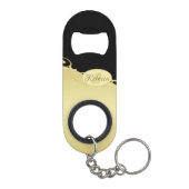 豪華な金ゴールド金ゴールド&ブラックに装飾モノグラム、 キーホルダー栓抜き (裏面)