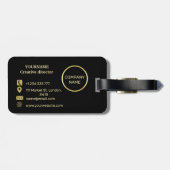 豪華な金ゴールド金ゴールド&ブラックに装飾モノグラム、 ラゲッジタグ (裏面横)