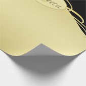 豪華な金ゴールド金ゴールド&ブラックに装飾モノグラム、 ラッピングペーパー (角)