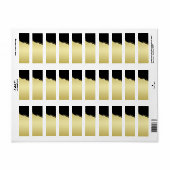 豪華な金ゴールド金ゴールド&ブラックに装飾モノグラム、 ラベル (フルシート)