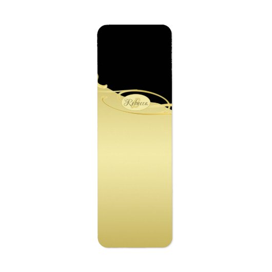 豪華な金ゴールド金ゴールド&ブラックに装飾モノグラム、 ラベル (正面)