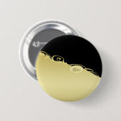 豪華な金ゴールド金ゴールド&ブラックに装飾モノグラム、 缶バッジ (正面&裏面)