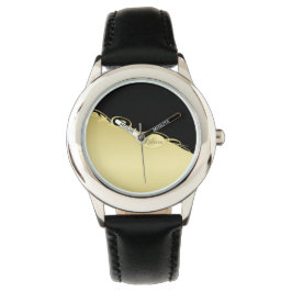 豪華な金ゴールド金ゴールド&ブラックに装飾モノグラム、 腕時計