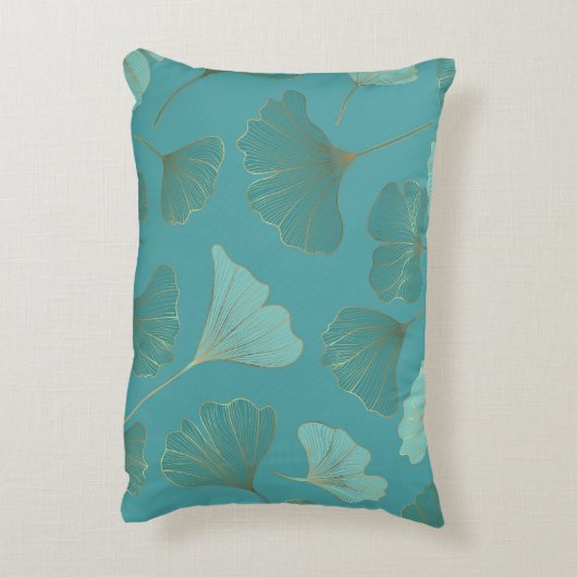 豪華な金ゴールド銀杏ヴィンテージ壁紙。 アクセントクッション (裏面(縦))