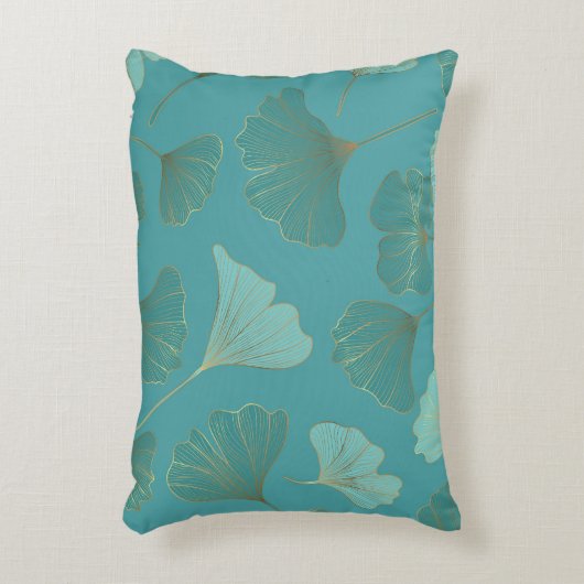 豪華な金ゴールド銀杏ヴィンテージ壁紙。 アクセントクッション (正面(垂直))