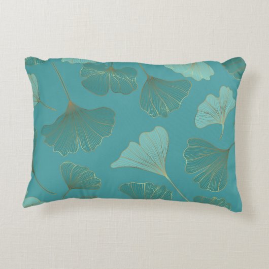 豪華な金ゴールド銀杏ヴィンテージ壁紙。 アクセントクッション (裏面)