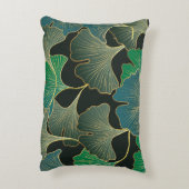 豪華な金ゴールド銀杏、ヴィンテージアート。 アクセントクッション (裏面(縦))