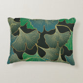 豪華な金ゴールド銀杏、ヴィンテージアート。 アクセントクッション (裏面)