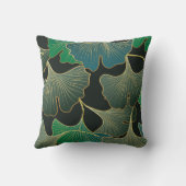 豪華な金ゴールド銀杏、ヴィンテージアート。 クッション (裏面)