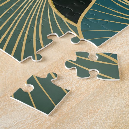 豪華な金ゴールド銀杏、ヴィンテージアート。 ジグソーパズル (側面)