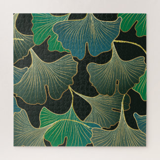 豪華な金ゴールド銀杏、ヴィンテージアート。 ジグソーパズル