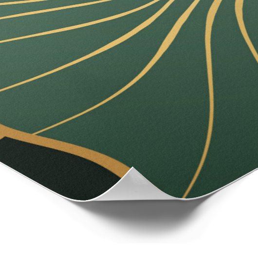 豪華な金ゴールド銀杏、ヴィンテージアート。 ポスター (角)