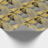 豪華な金ゴールド:ヴィンテージグランジテクスチャ。 ラッピングペーパー (角)