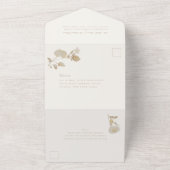 豪華な金メッキ庭園の結婚式 オールインワン招待状 (外側)