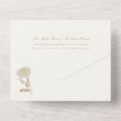 豪華な金メッキ庭園の結婚式 オールインワン招待状 (裏面)