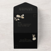 豪華な金メッキ庭園の結婚式 オールインワン招待状 (外側)