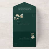 豪華な金メッキ庭園の結婚式 オールインワン招待状 (外側)