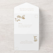 豪華な金メッキ庭園の結婚式 オールインワン招待状 (外側)