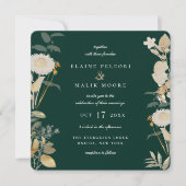 豪華な金メッキ庭園の結婚式 招待状 (正面)