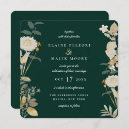 豪華な金メッキ庭園の結婚式 招待状