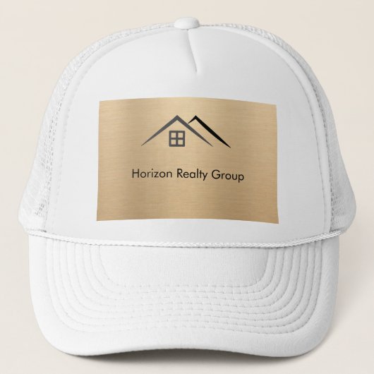 豪華な金属金ゴールド実在領域 キャップ (正面)