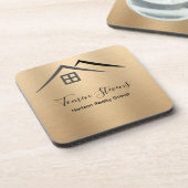 豪華な金属金ゴールド実在領域 コースター (左側)