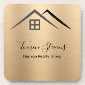 豪華な金属金ゴールド実在領域 コースター (正面)