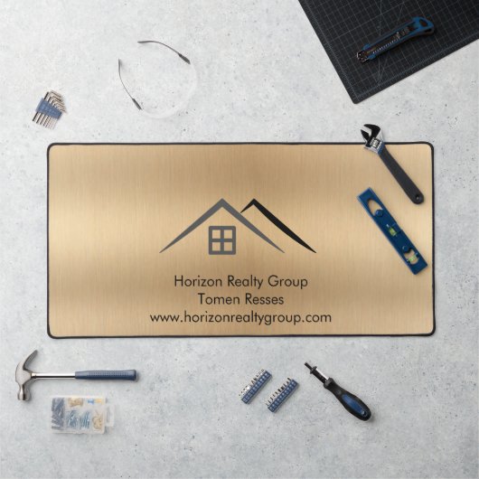 豪華な金属金ゴールド実在領域 デスクマット (ワークステーション)